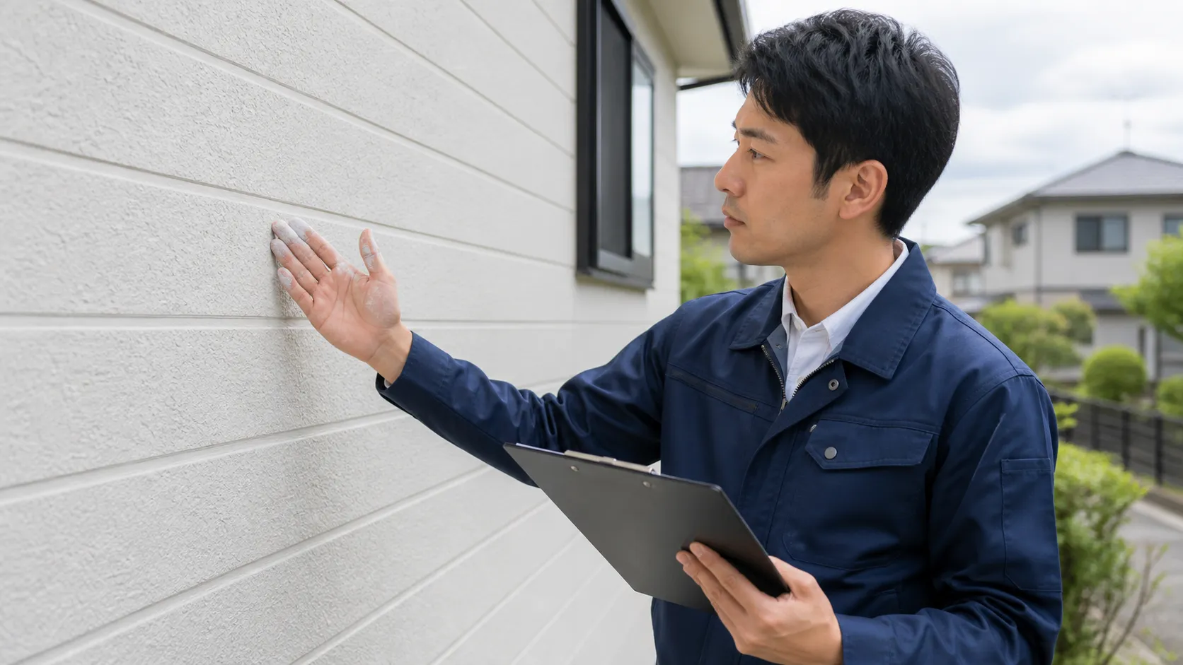 知多市・阿久比町で外壁を触ると白い粉が付く?チョーキング現象と塗装のタイミング