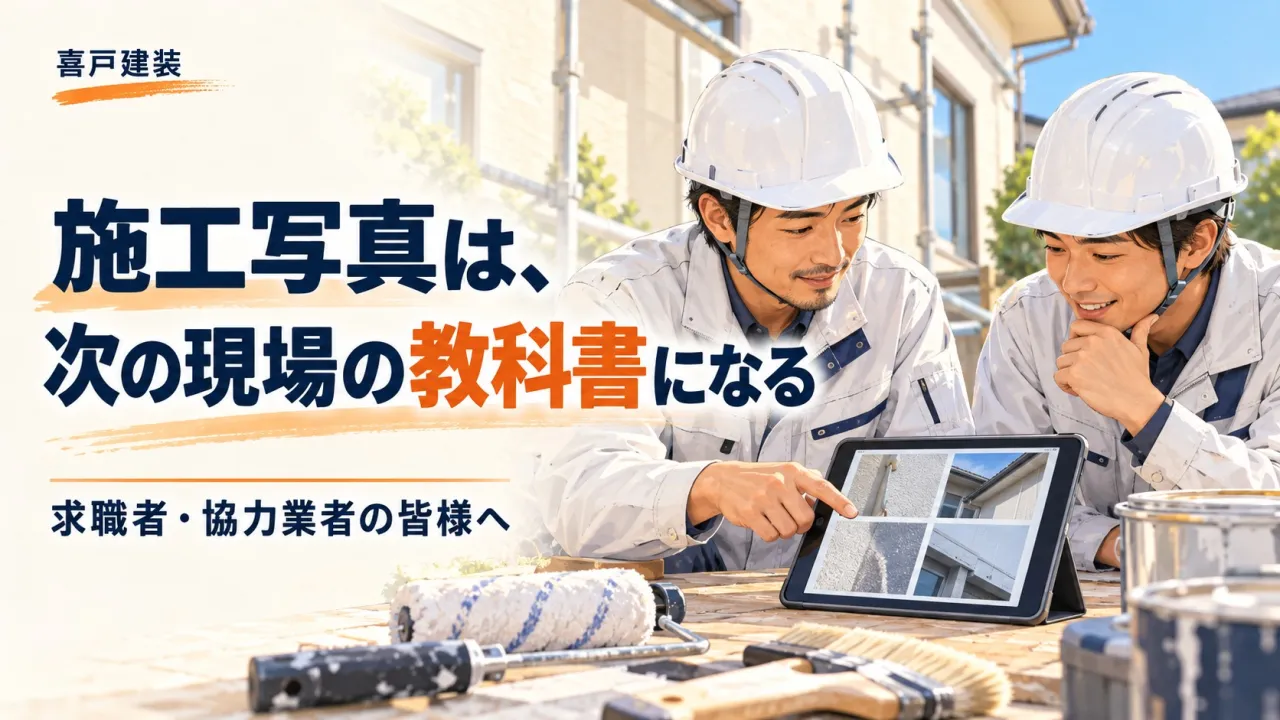 施工写真は、次の現場の教科書になる｜喜戸建装の求人・協力業者募集