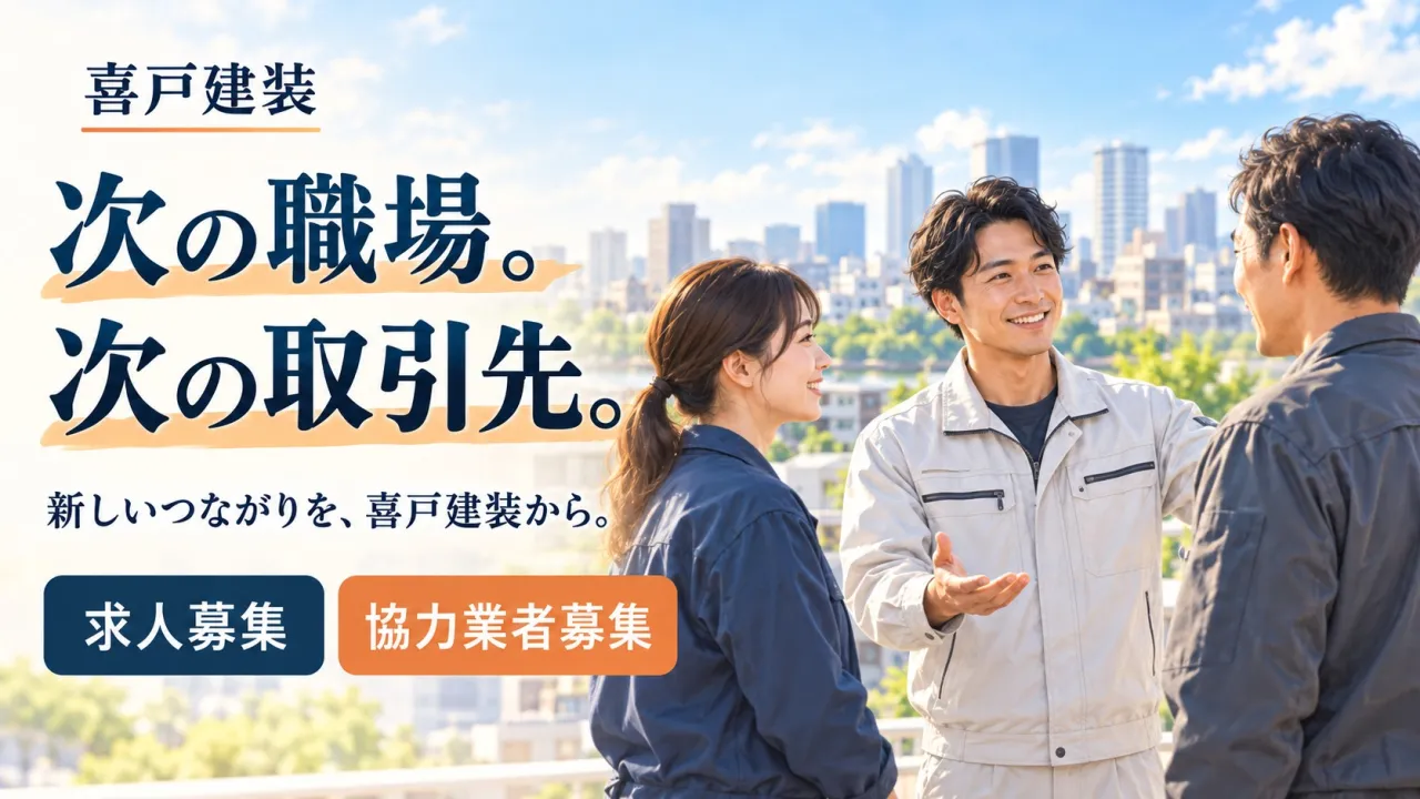 次の職場、次の取引先を探している方へ｜喜戸建装の求人・協力業者募集